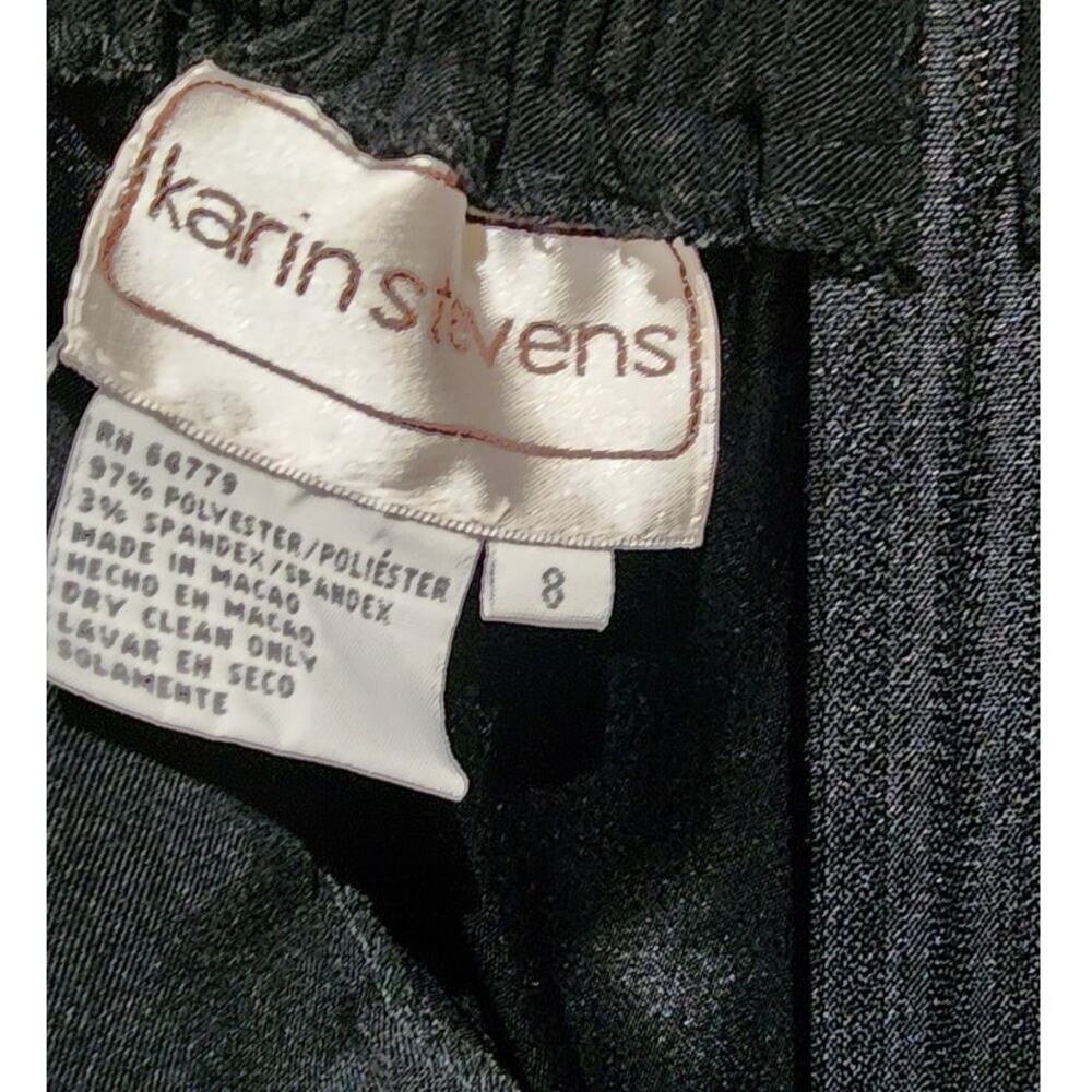 Vintage Pants Pleated Brushed Black High Waist - Picture 5 of 6